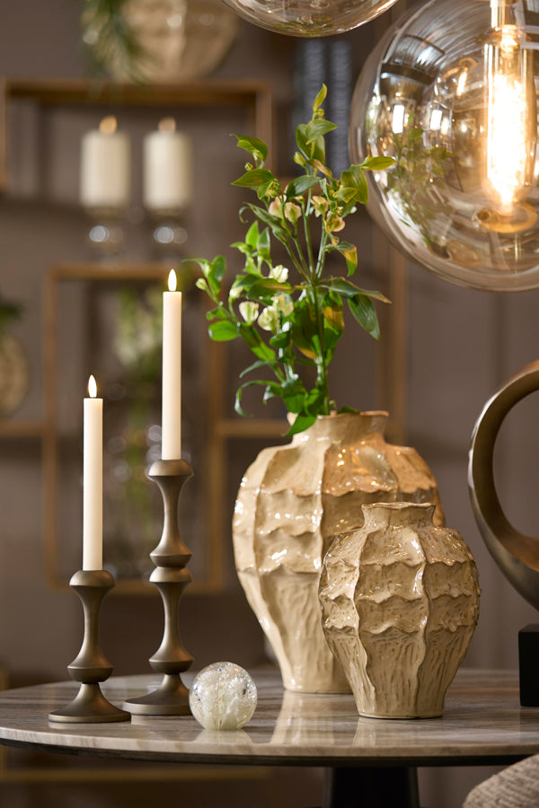 Candle stick 12x29 cm ISARA antique bronze