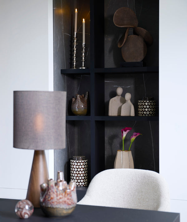 Candle stick 12x37 cm ZIREYA raw nickel