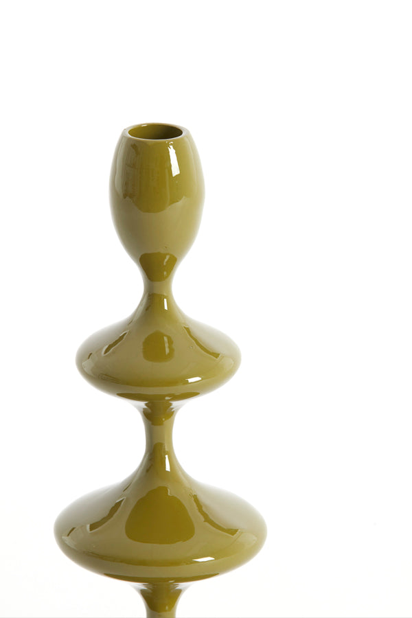 Candle stick 10x27 cm VIREEN olive green