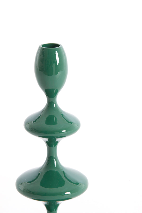 Candle stick 10x27 cm VIREEN dark green
