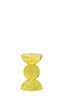 Candle stick 8x12 cm ITINGA glass bubble yellow