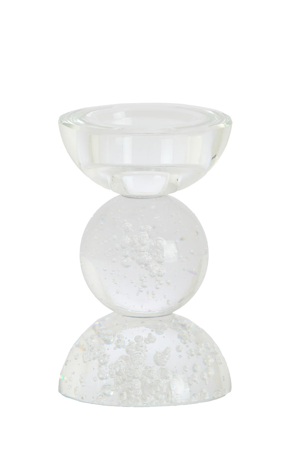 Candle stick 8x12 cm ITINGA glass bubble clear