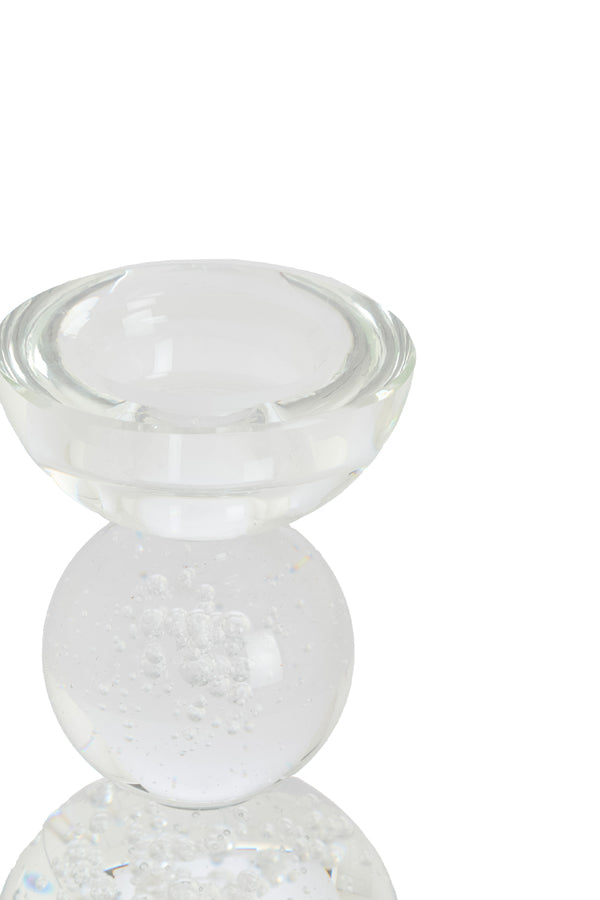 Candle stick 8x12 cm ITINGA glass bubble clear