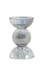 Candle stick 8x12 cm ITINGA glass bubble smoke