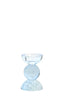 Candle stick 8x12 cm ITINGA glass bubble light blue