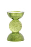 Candle stick 8x12 cm ITINGA glass bubble olive green