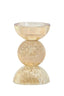 Candle stick 8x12 cm ITINGA glass bubble amber