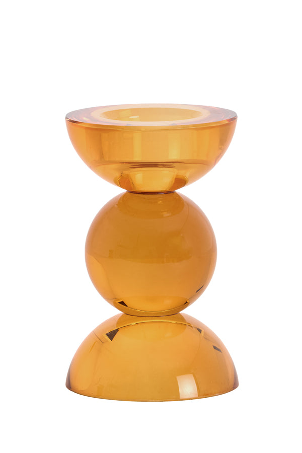 Candle stick 8x12 cm ITINGA glass orange