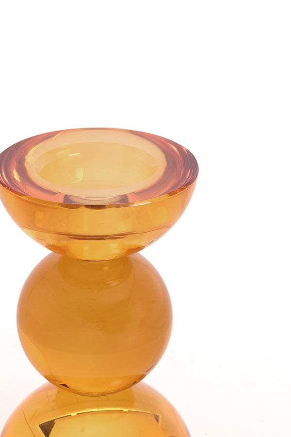 Candle stick 8x12 cm ITINGA glass orange