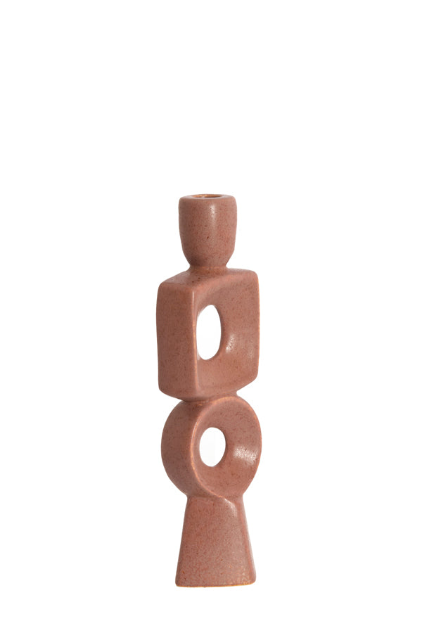 Candle stick 9,5x7x31 cm PICAR terra-brown