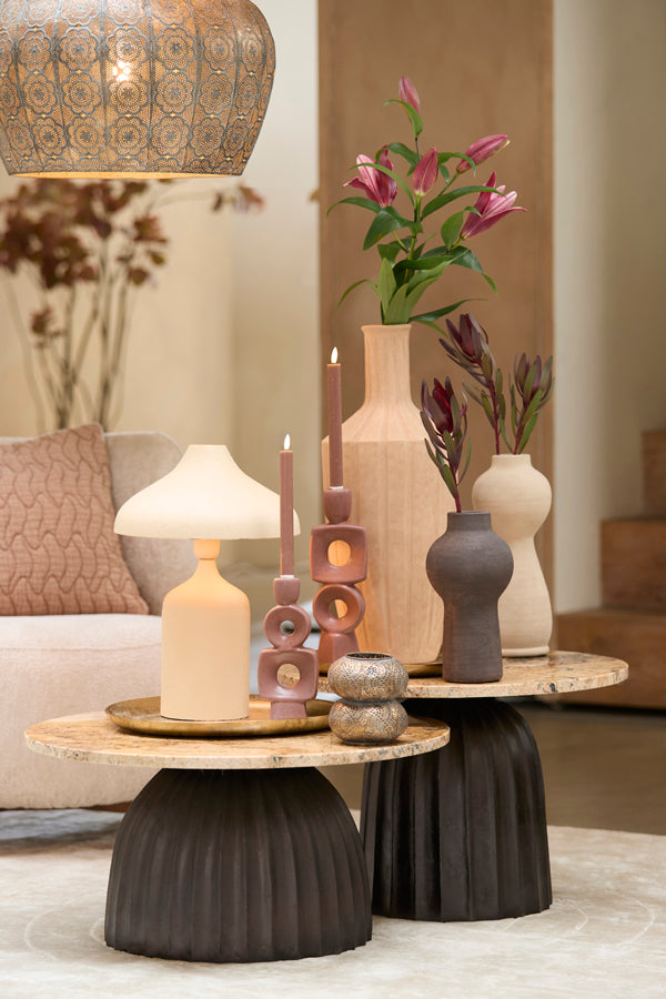 Candle stick 9,5x7x31 cm PICAR terra-brown