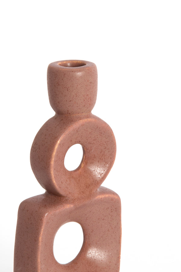 Candle stick 10x5,5x24 cm PICAR terra-brown