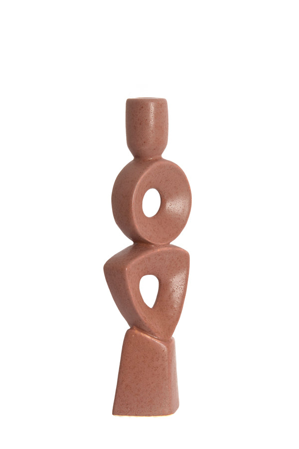 Candle stick 12x8x37 cm PICAR terra-brown