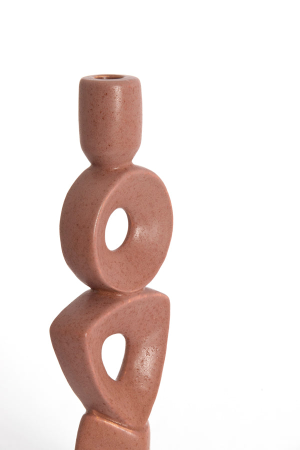 Candle stick 12x8x37 cm PICAR terra-brown