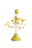 Candle stick 35,5x18x37,5 cm BUTTERFLY light green+light gld