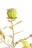 Candle stick 35,5x18x37,5 cm BUTTERFLY light green+light gld