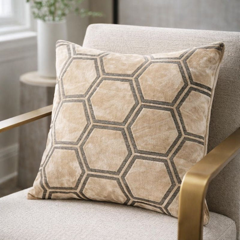 Malini Large Ivor Cream Cushion