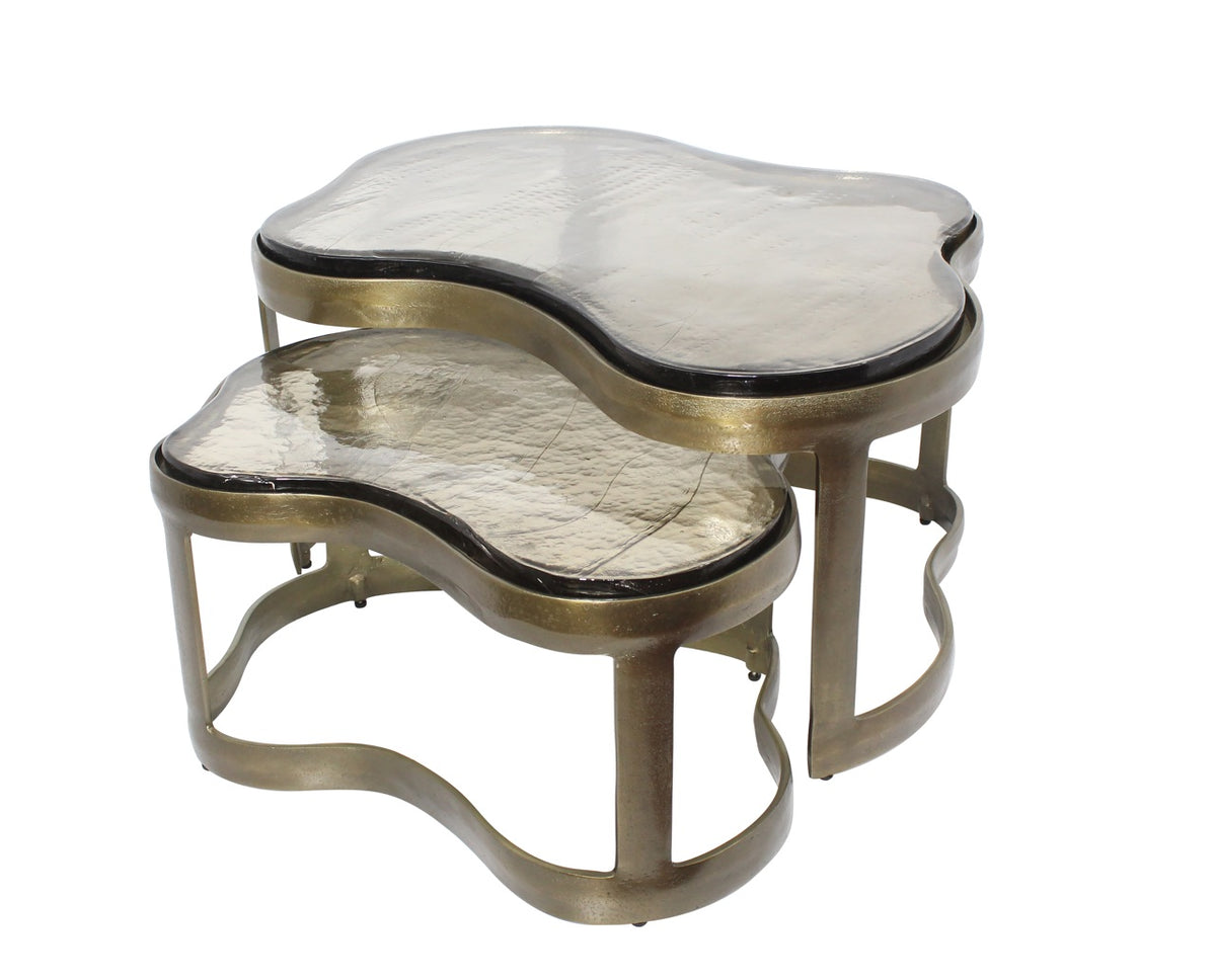 Coffee table Fairfield brass antique (Set of 2)