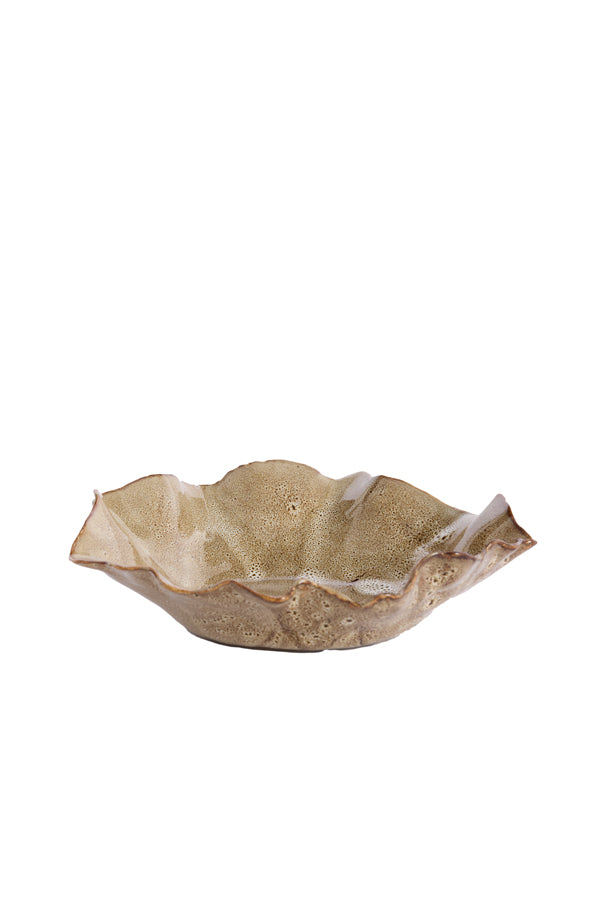 Dish 21,5x18,5x6,5 cm BANDA ceramics brown