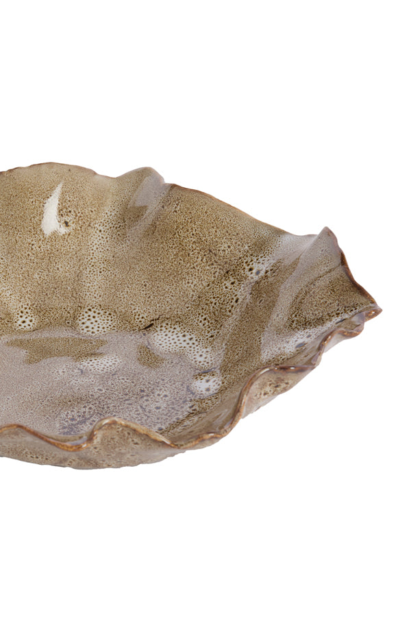 Dish 21,5x18,5x6,5 cm BANDA ceramics brown