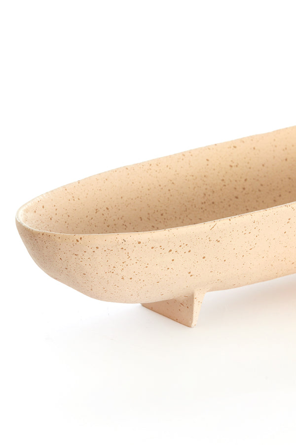 Dish on base 50x14x9 cm ROSANA sand+light brown