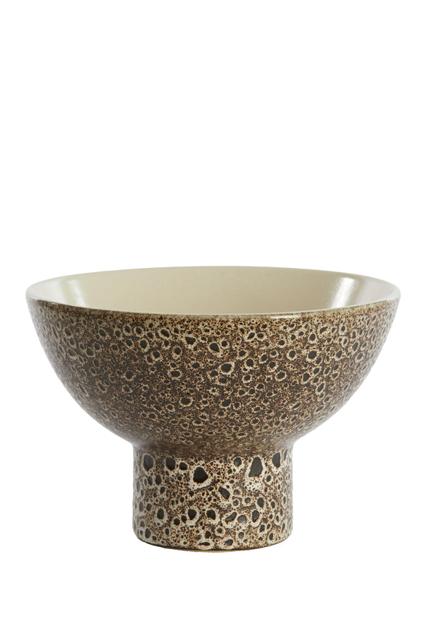 Dish on base 31,5x21 cm KAVALA ceramics cream+black