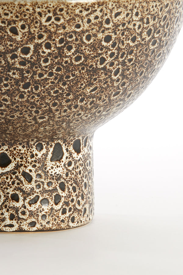 Dish on base 31,5x21 cm KAVALA ceramics cream+black