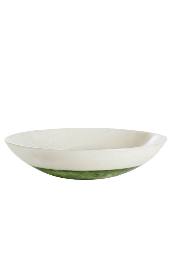 Dish 34x7,5 cm BINANGA white+green