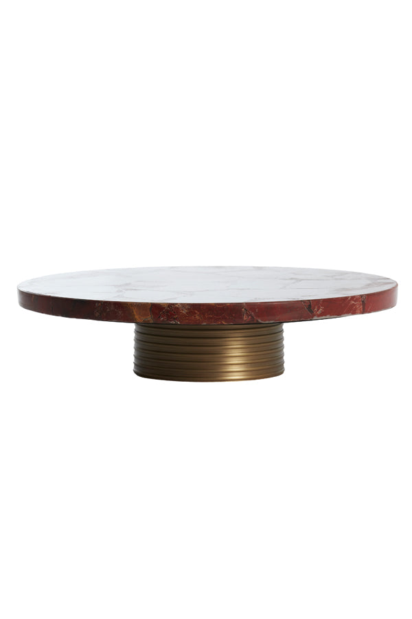 Dish on base 35x8 cm BELO red agate+antique bronze