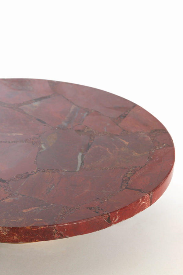Dish on base 35x8 cm BELO red agate+antique bronze