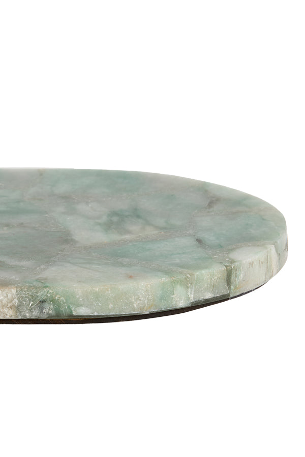 Dish on base 50x24x6 cm BELO green agate+cream