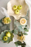 Dish on base 50x24x6 cm BELO green agate+cream