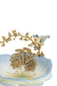 Dish 26,5x20x14 cm BIRD light blue+bronze