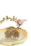 Dish 26,5x20x14 cm BIRD orange+dark pink+bronze