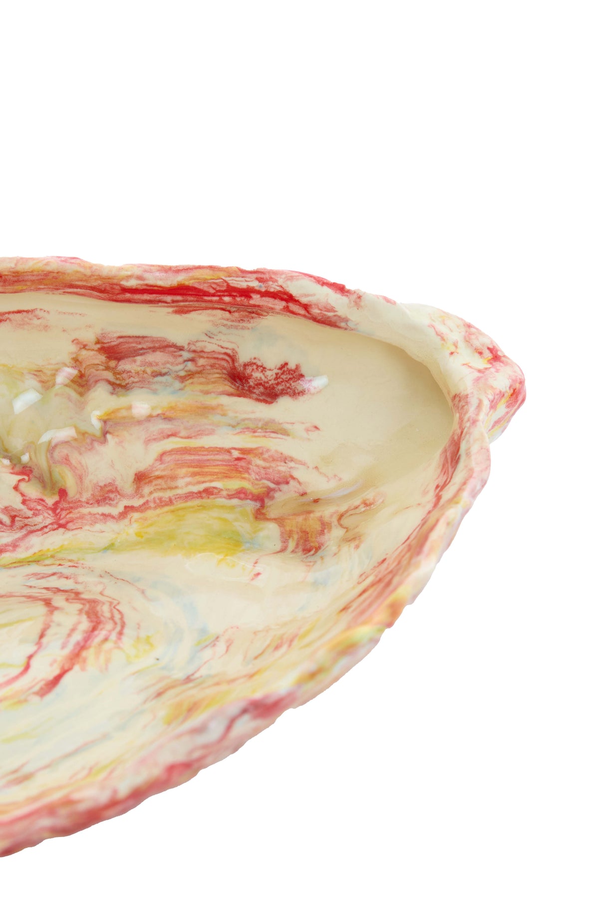 Dish 14,5x9x4 cm KALAKO ceramics cream+red+yellow