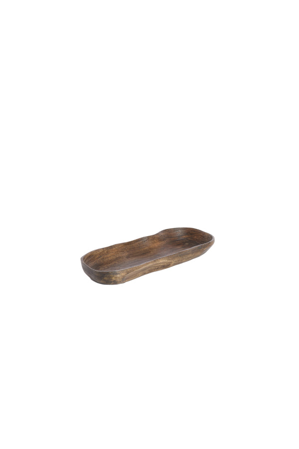 Dish 34,5x14x4 cm BUGABA wood antique brown
