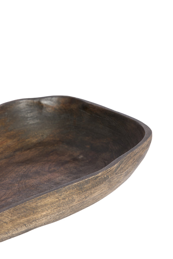 Dish 34,5x14x4 cm BUGABA wood antique brown