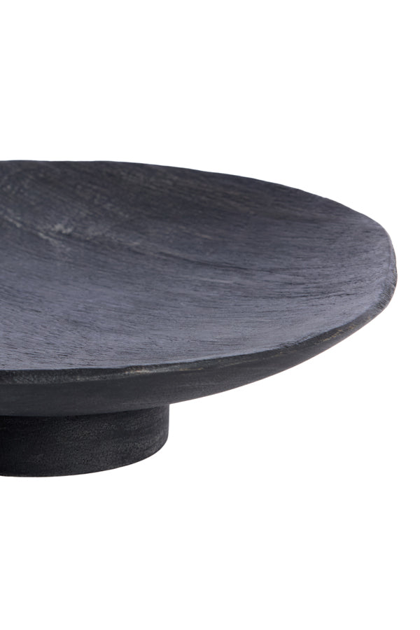 Dish on base 22x5,5 cm YAVIZA wood antique dark brown