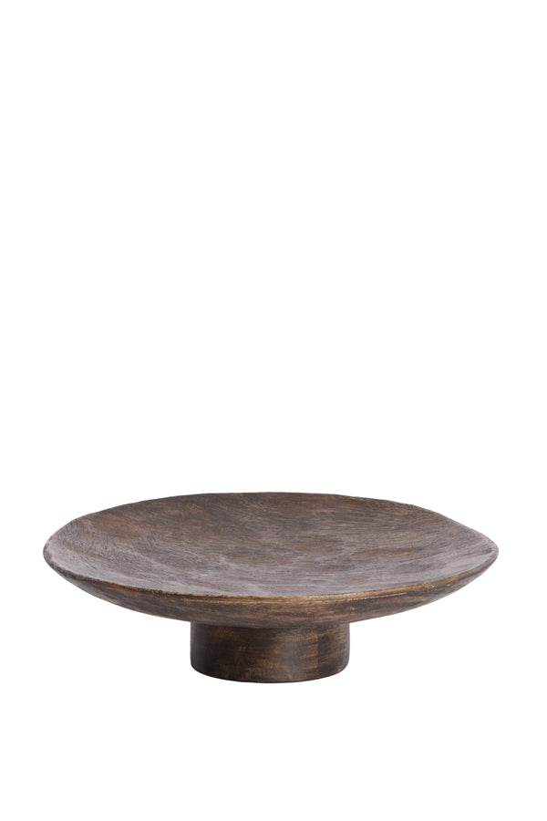 Dish on base 27x7,5 cm YAVIZA wood antique light brown