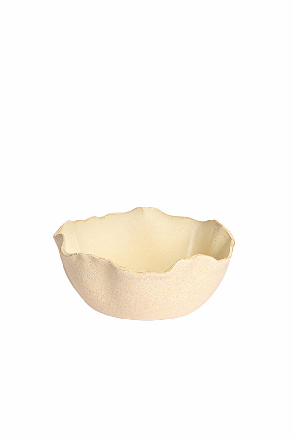Dish 26x26x10,5 cm GASPAR ceramics matt cream+beige