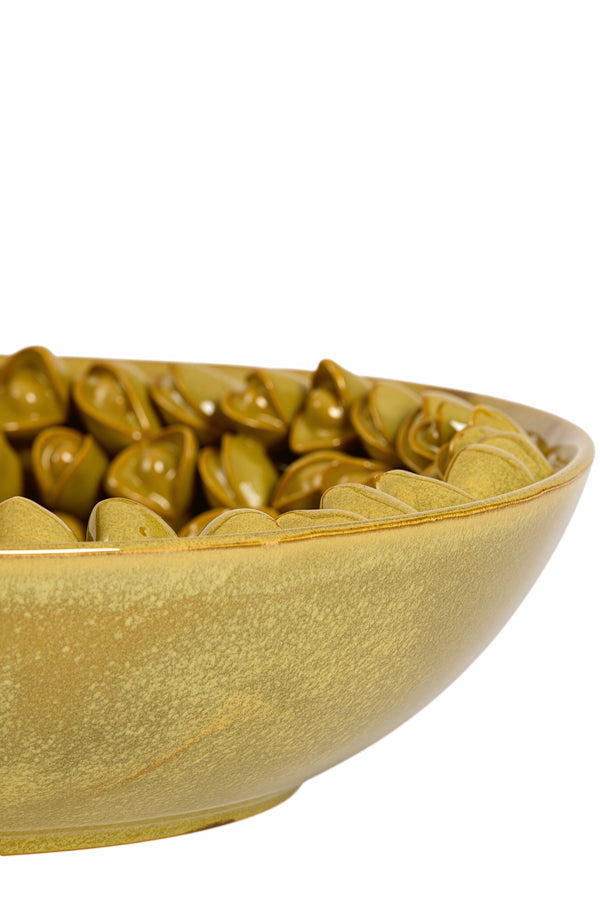 Dish 43x12 cm ANABELA ceramics olive green-brown