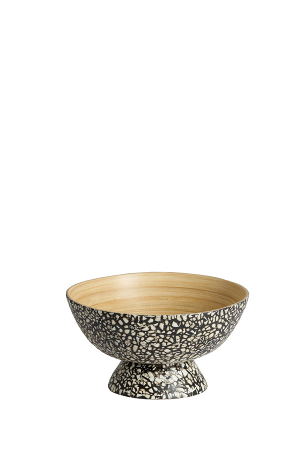 Dish 23x13,5 cm GRACIO bamboo natural+black-cream