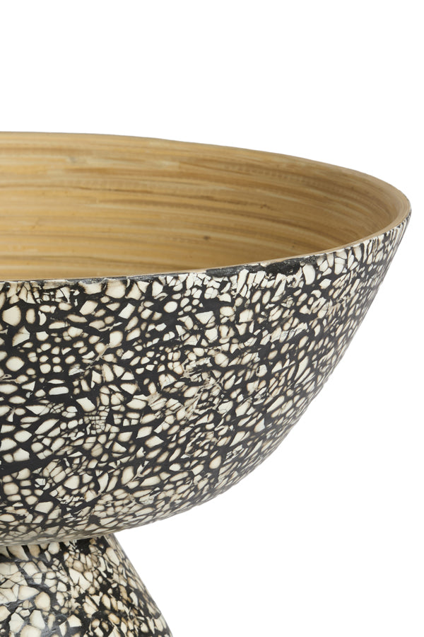 Dish 23x13,5 cm GRACIO bamboo natural+black-cream