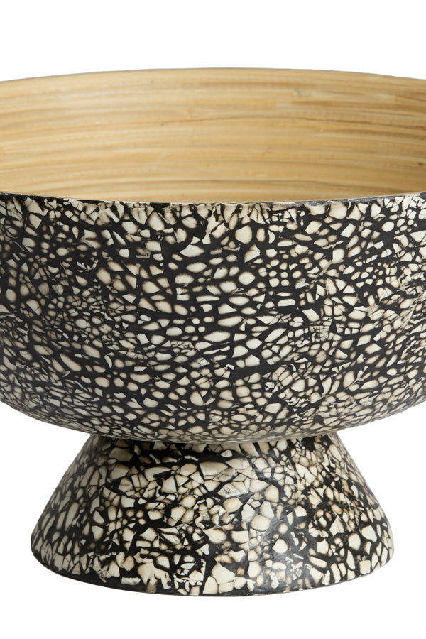 Dish 23x13,5 cm GRACIO bamboo natural+black-cream