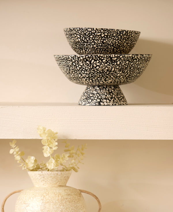 Dish 23x13,5 cm GRACIO bamboo natural+black-cream