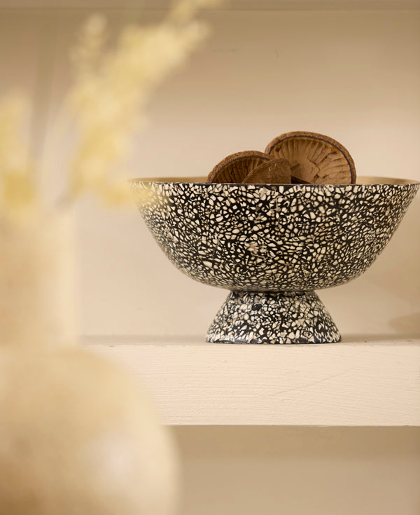 Dish 36x20,5 cm GRACIO bamboo natural+black-cream