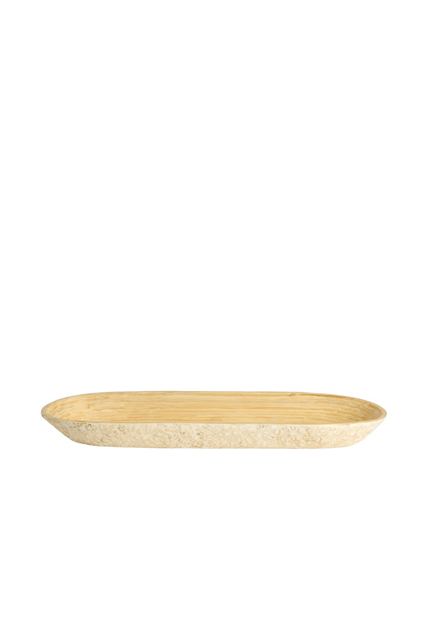 Dish 46x15x4 cm CARMONA bamboo natural+cream