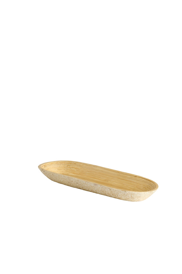 Dish 46x15x4 cm CARMONA bamboo natural+cream