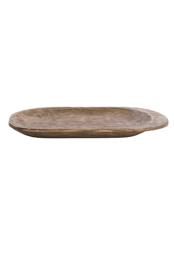 Dish 48x27x3,7 cm RAPLA mango wood antique brown