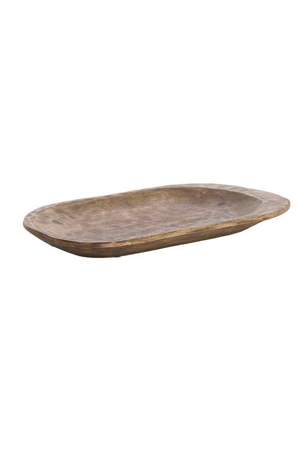 Dish 48x27x3,7 cm RAPLA mango wood antique brown